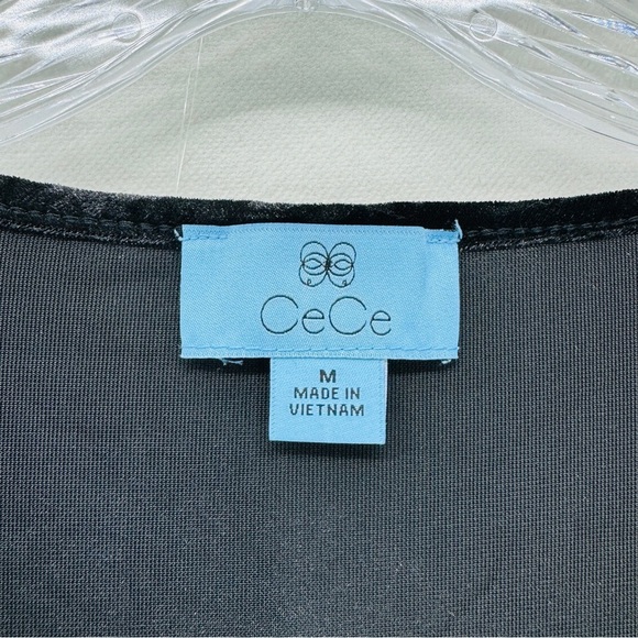 Cece Women Velvet V-Neck Mini Dress Black Medium Witchy Goth Moto Grunge Casual - Picture 4 of 8